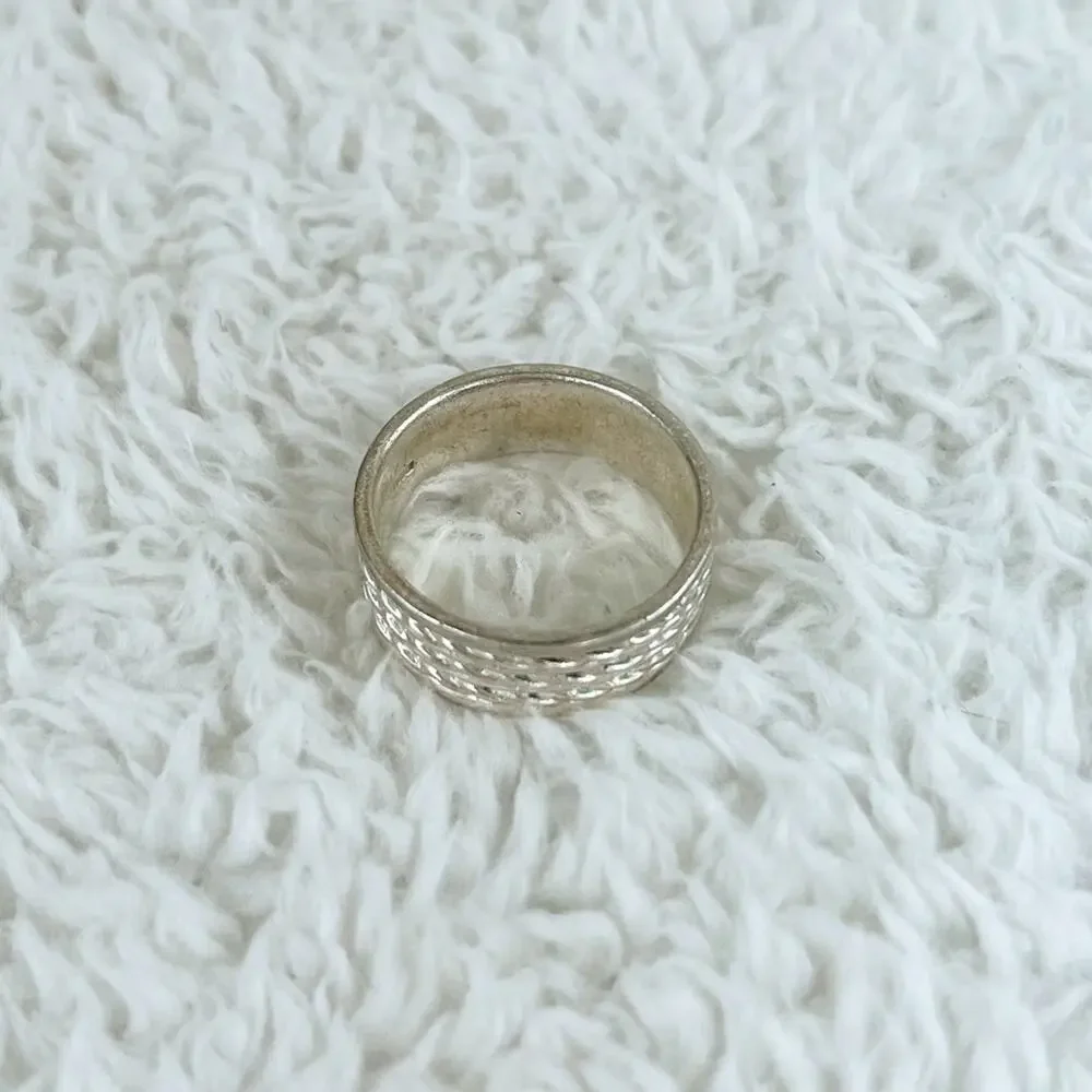 Vintage Silver 925 Sterling Silver Triple Twist Rope Ring Jewelry Sz 9.5 Classic